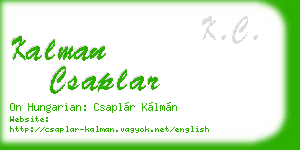 kalman csaplar business card